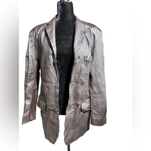 Alfani Mens Brown 100% Leather Blazer